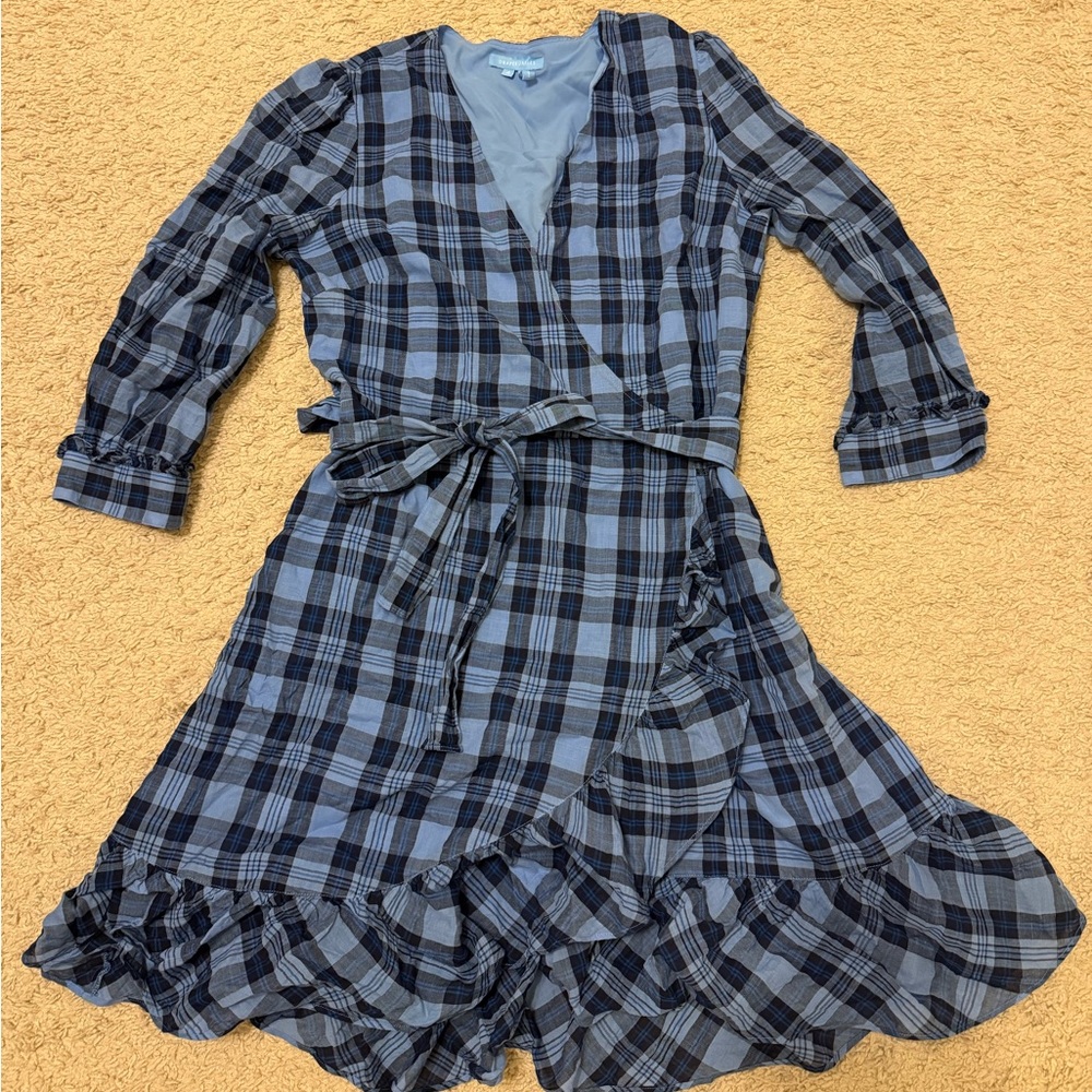 Draper james Plaid Long-Sleeve Kids Dress size 4